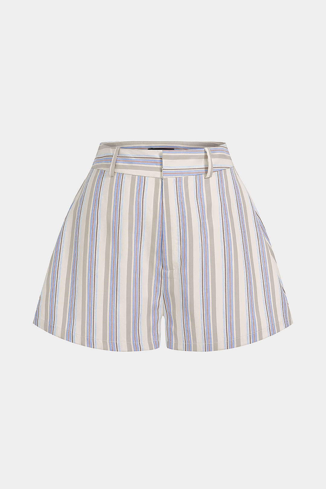 Gestreepte short met hoge taille en wijde pijpen