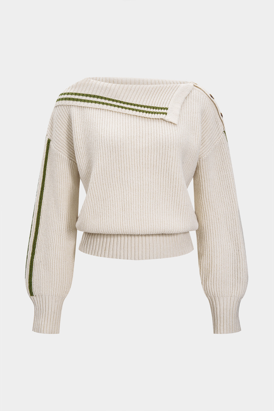 Ivy - Gebreide asymmetrische top met lange mouwen