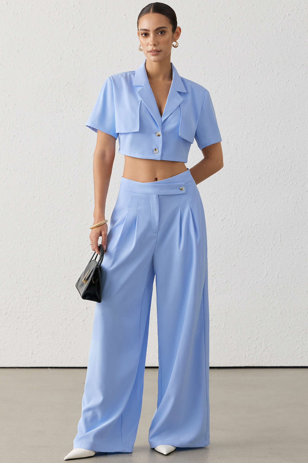 Romy - Asymmetrische set met top en broek