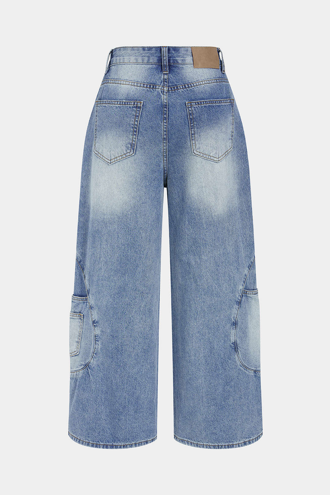 Jeans met zakken, hoge taille en wijde pijpen