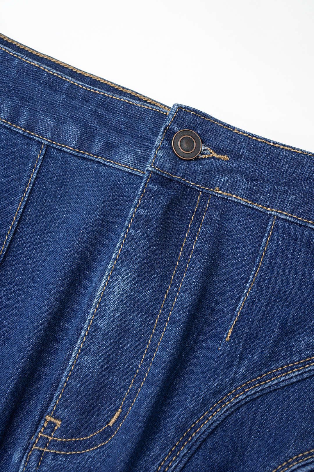 Denim midirok met split