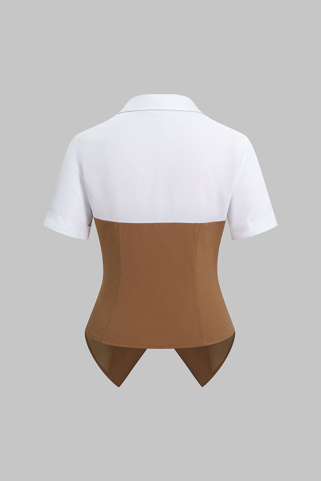 Top met revers en korte mouwen