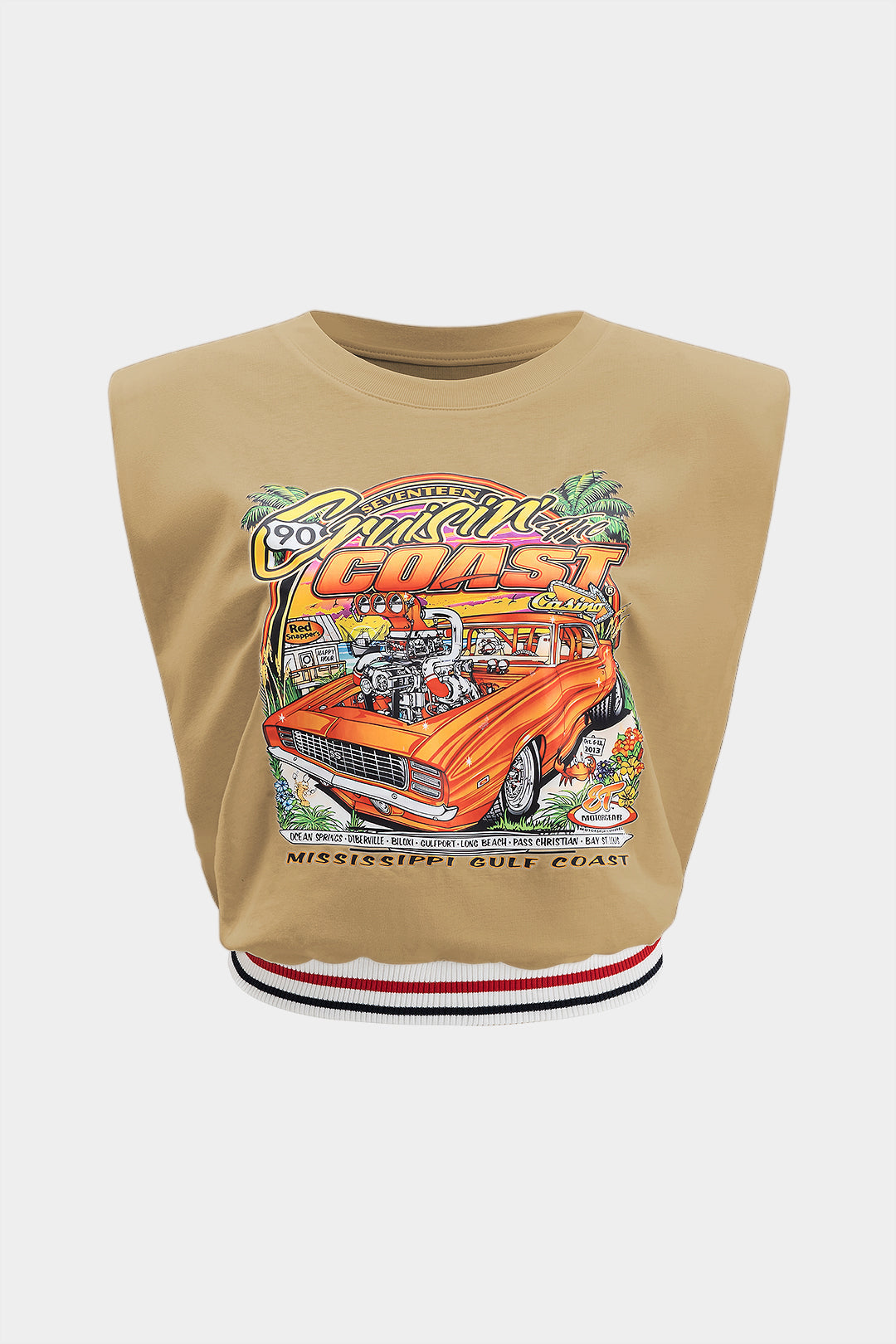 Mouwloos T-shirt met ronde hals
