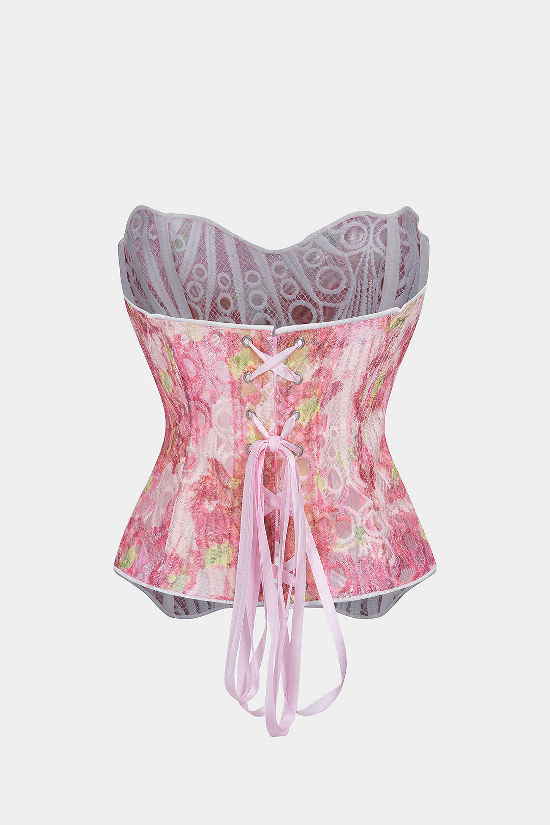 Bloemenprint jacquard strapless top