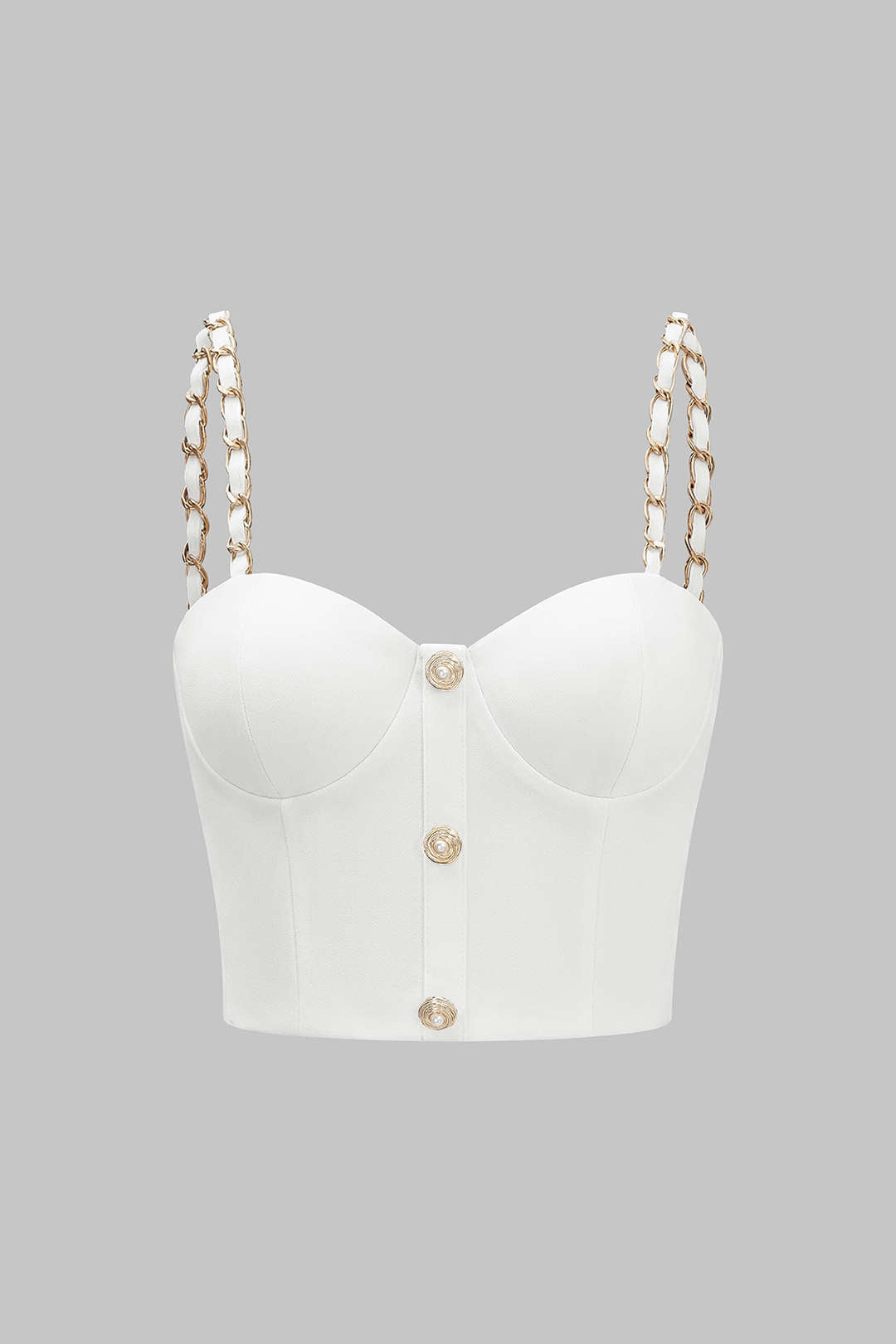 Metallic top met kettingdetail en rits