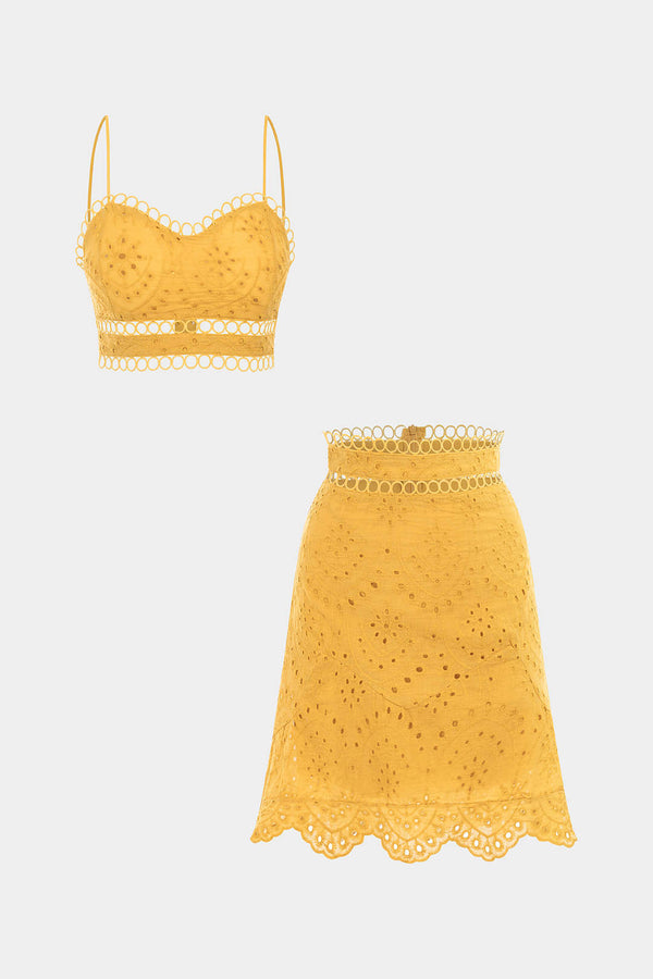 Cropped set met top en rok