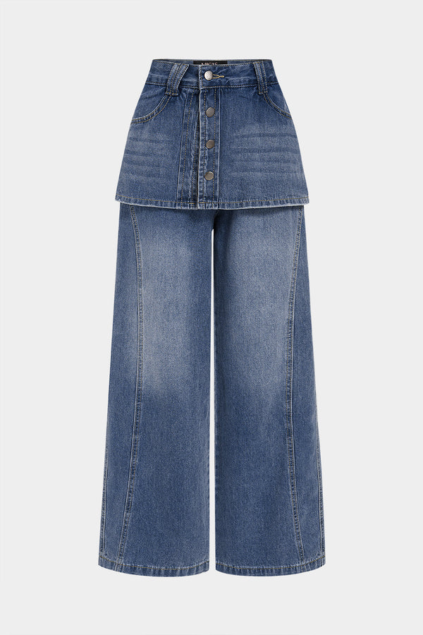 Vesna - Jeans met hoge taille en wijde pijpen