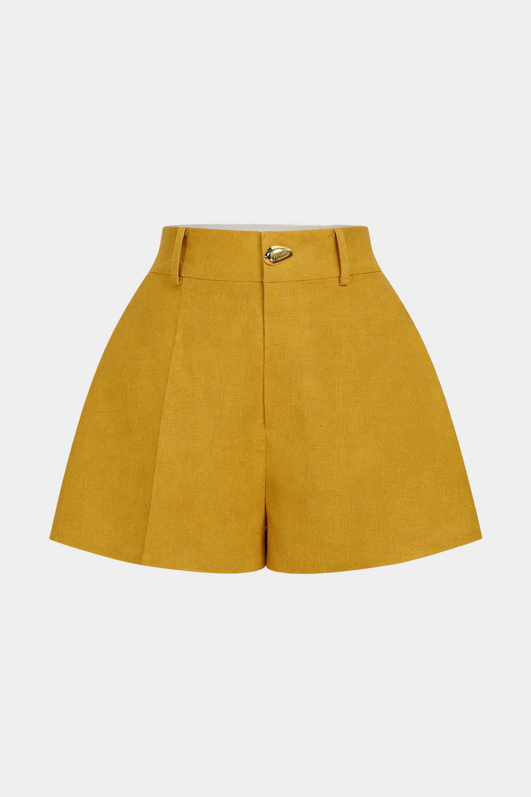 Linnen short met hoge taille en knoopjes