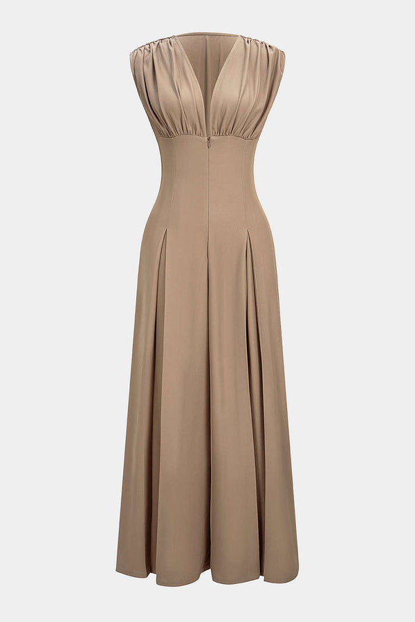 Mouwloze jumpsuit met V-hals en ruches