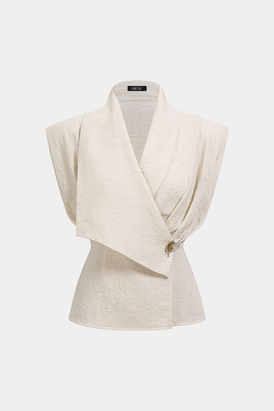 Asymmetrische blouse met V-hals en ruches