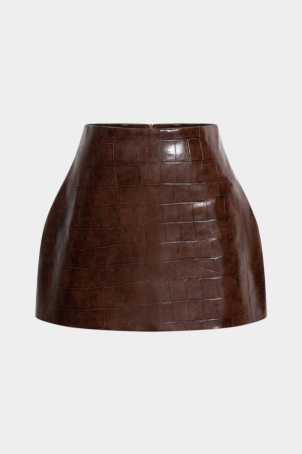 Lina - Leren-look rok