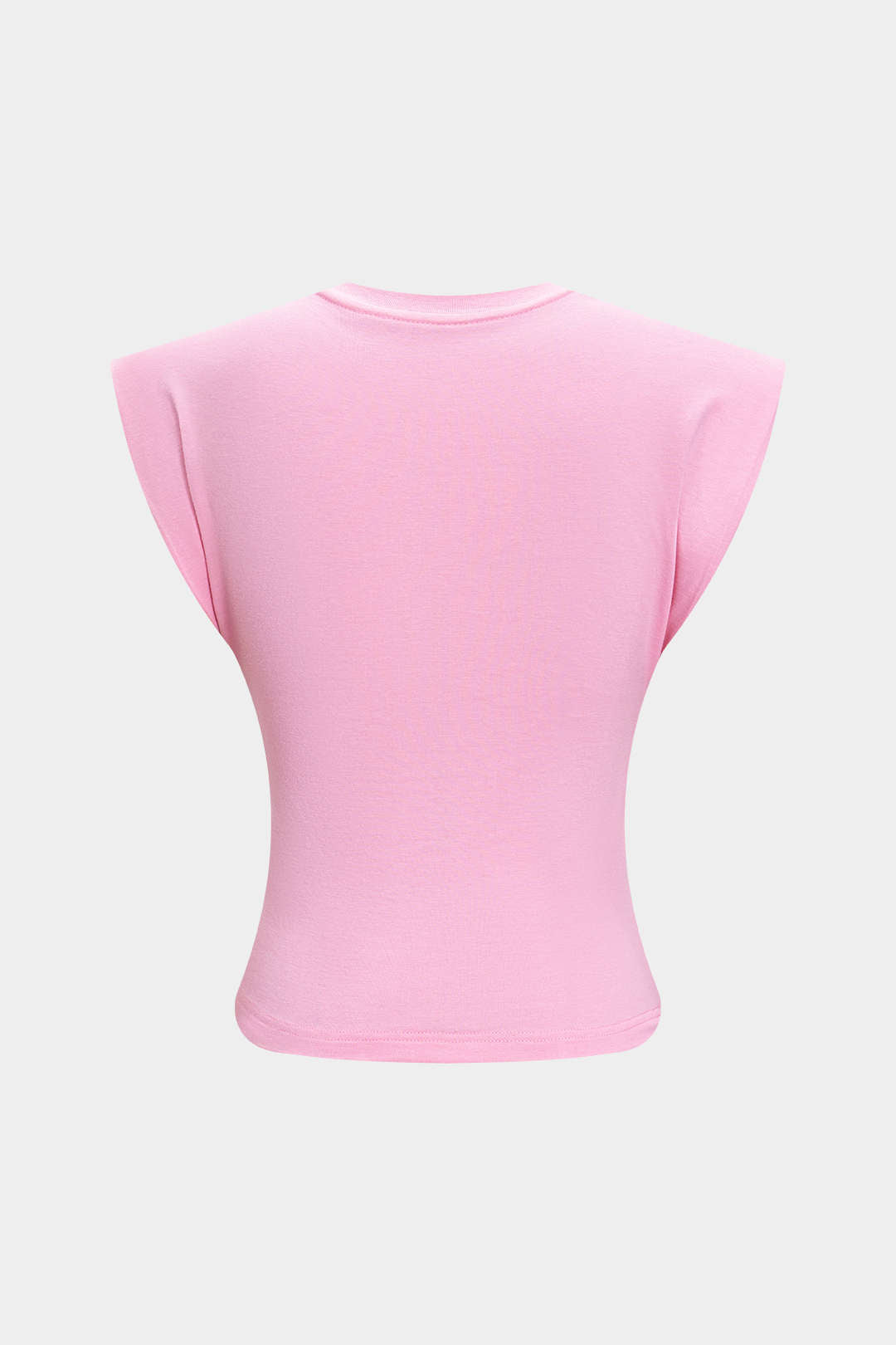 Effen T-shirt met gedraaid detail en ronde hals