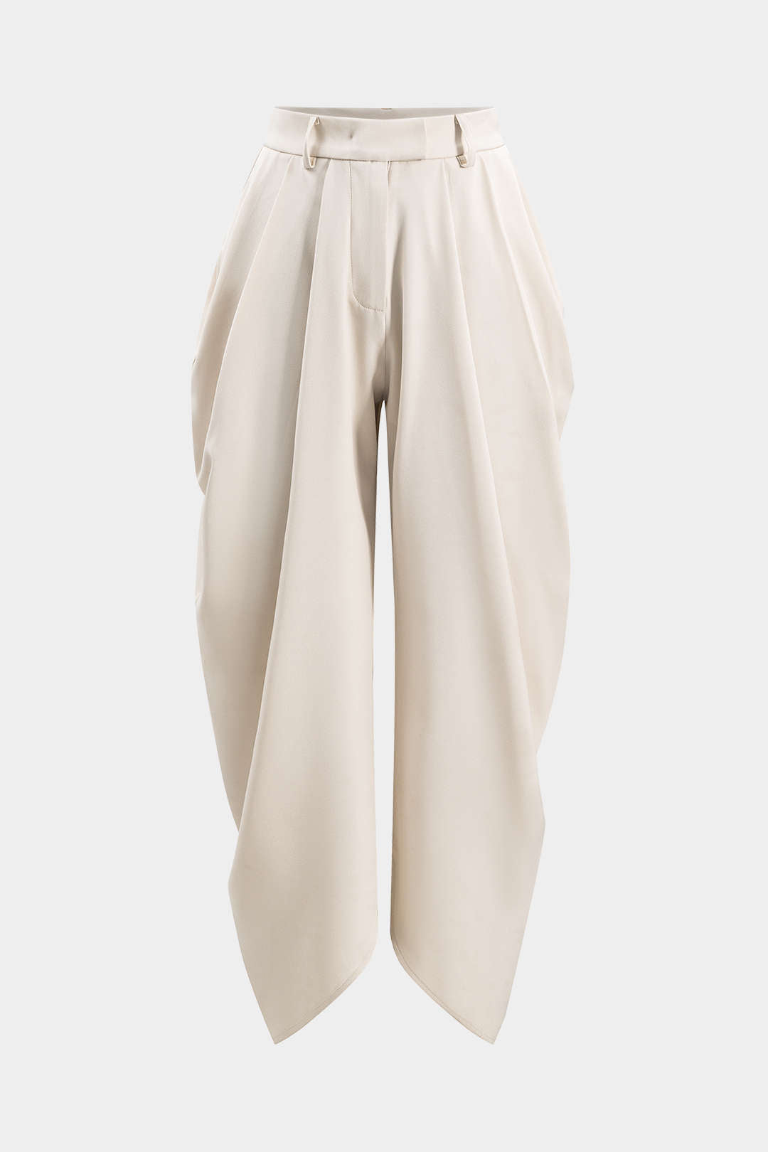 Effen pantalon met ruches