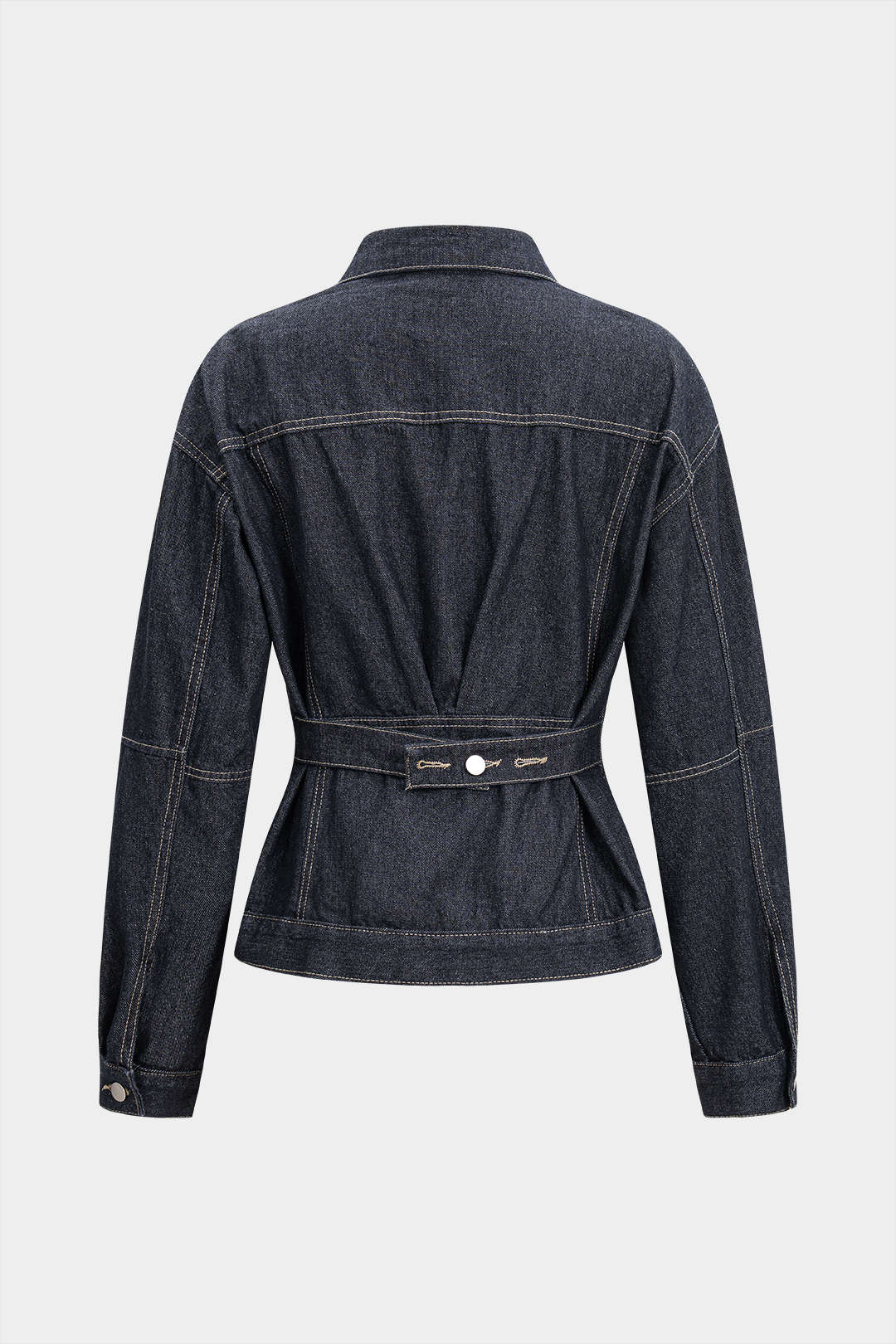 Denim jasje met revers en zakken