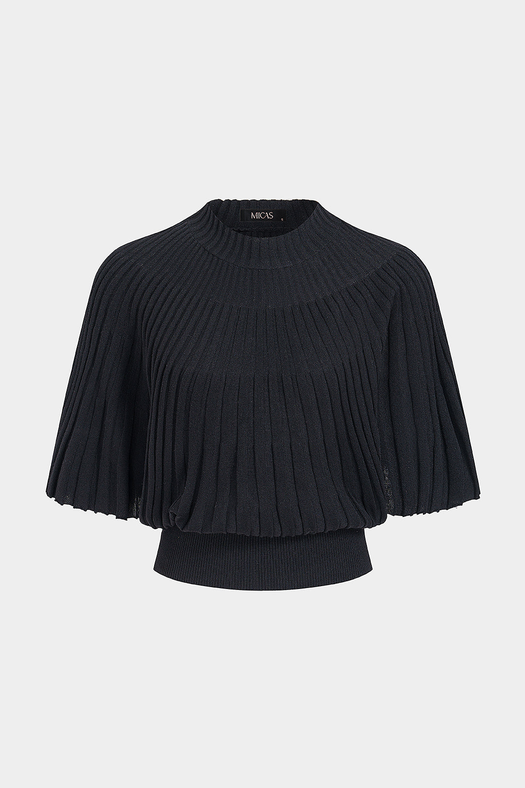 Effen T-shirt met ronde hals en vleermuismouwen