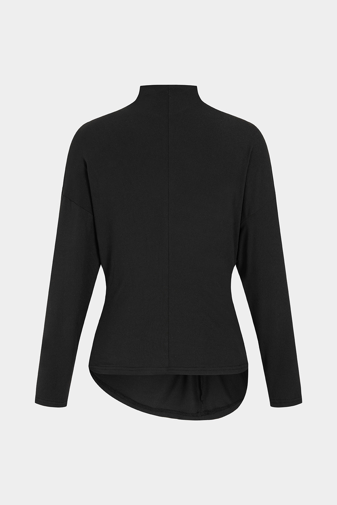 Metallic top met opstaande kraag, ruches en lange mouwen