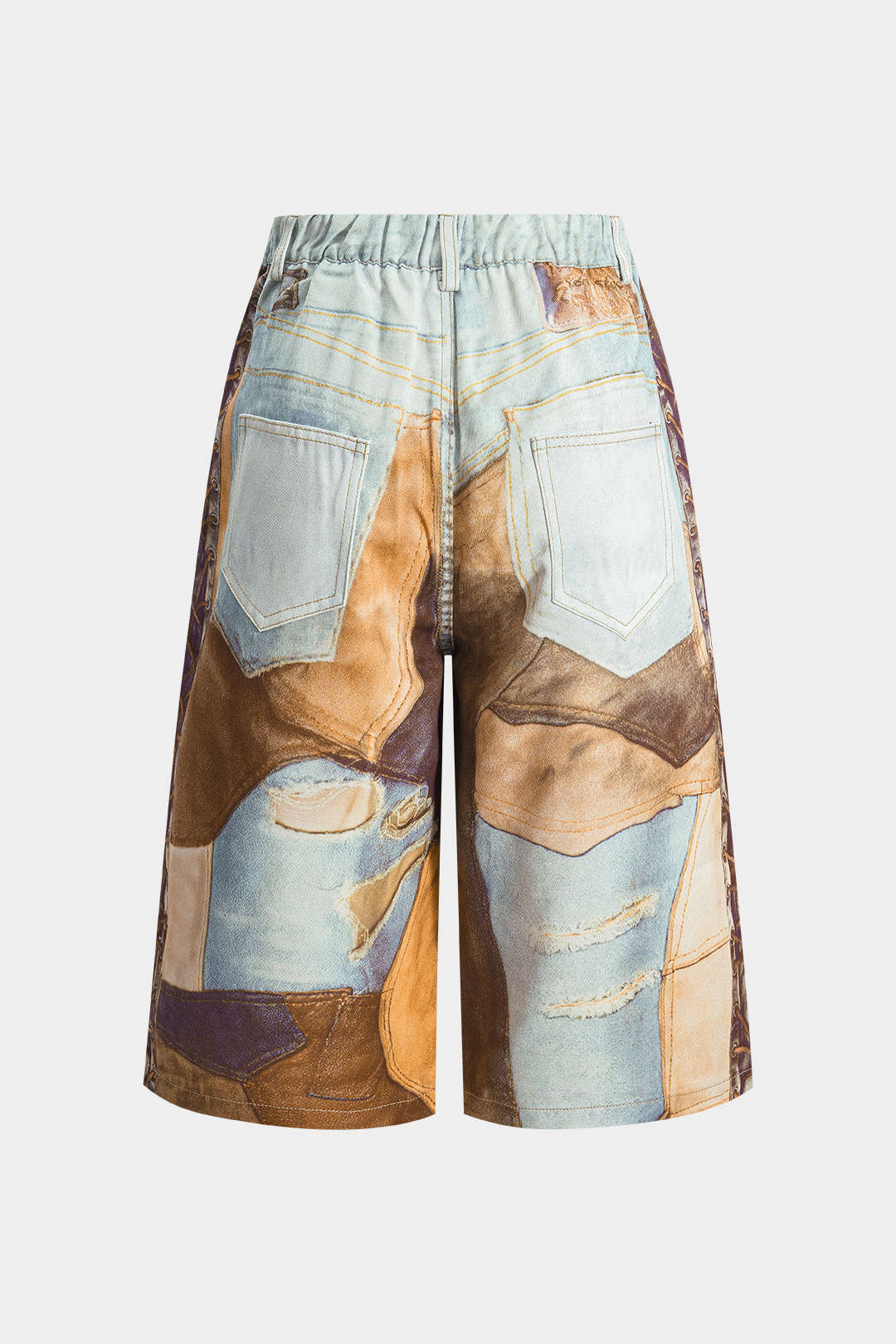 Short met kettingdetail en wijde pijpen