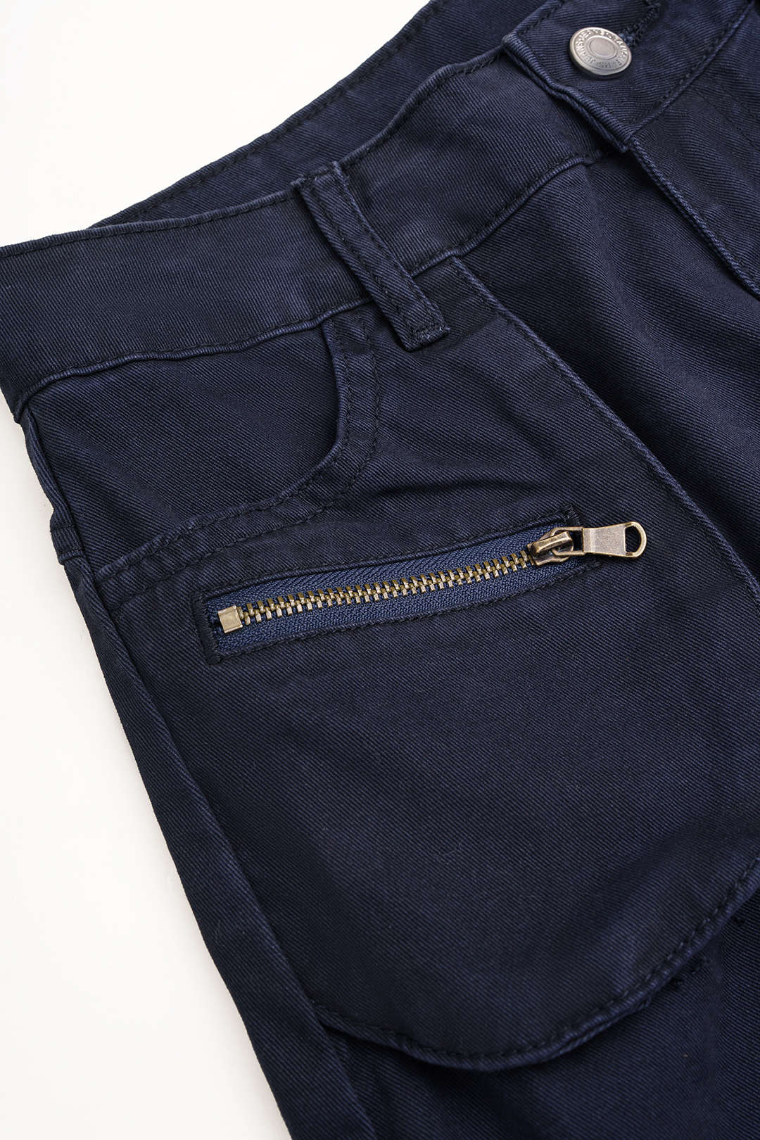Jeans met rits, hoge taille en wijde pijpen
