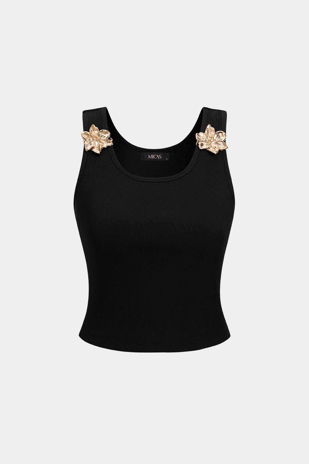 Esmee - Metallic tanktop met ronde hals