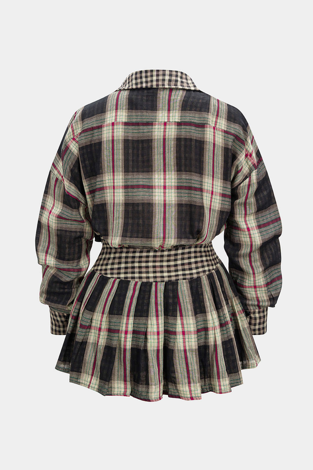 Rosa - Geruite set met blouse en minirok
