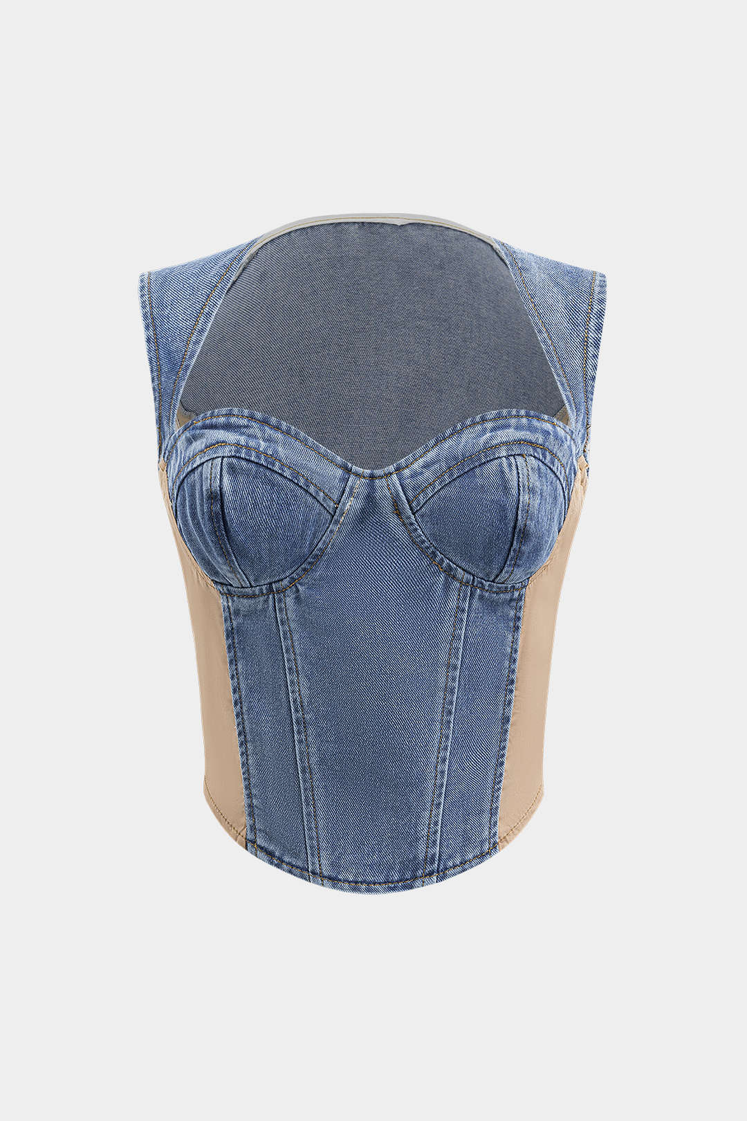Denim patchwork top
