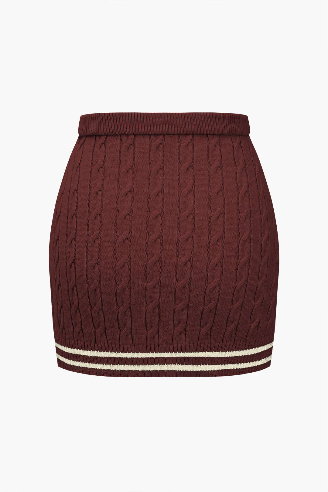 Colorblock gebreide rok met knoopjes