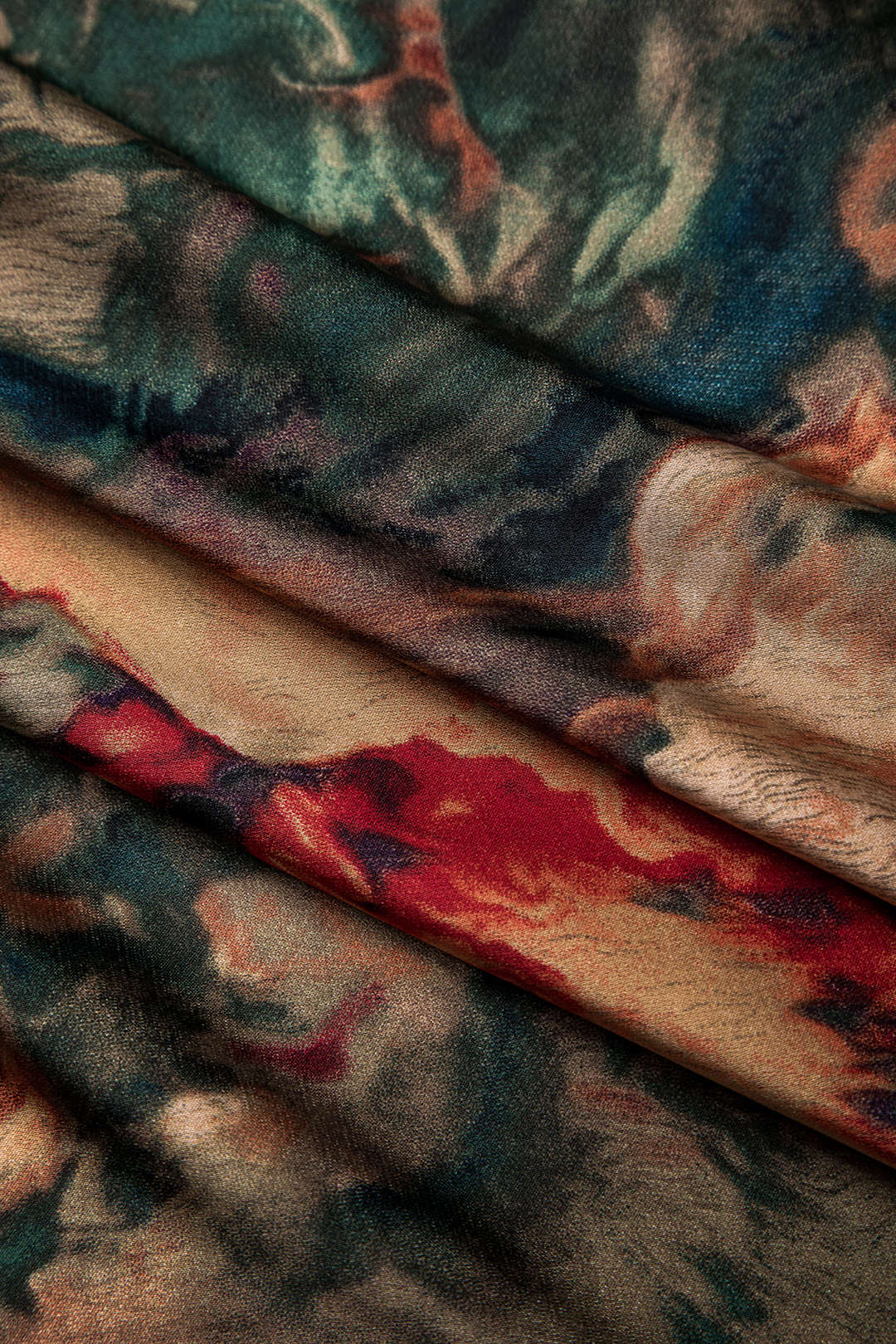 Satijnen bloemenprint rok