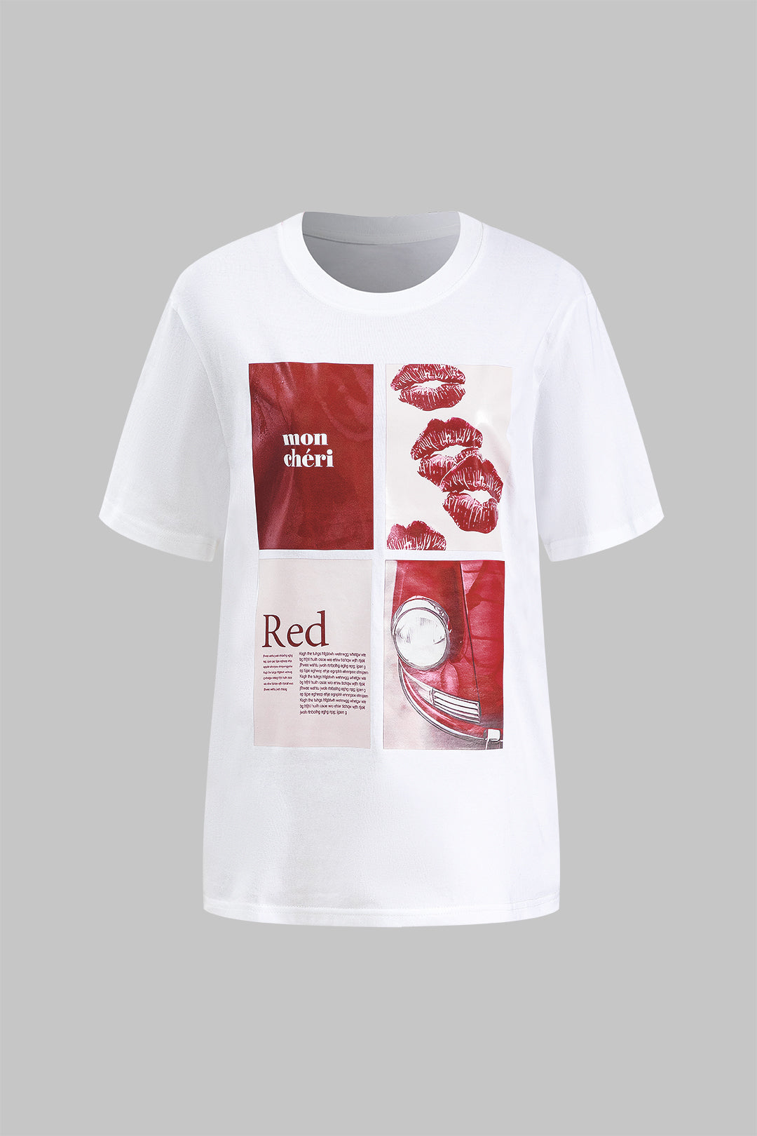 Lyla - T-shirt met ronde hals en korte mouwen