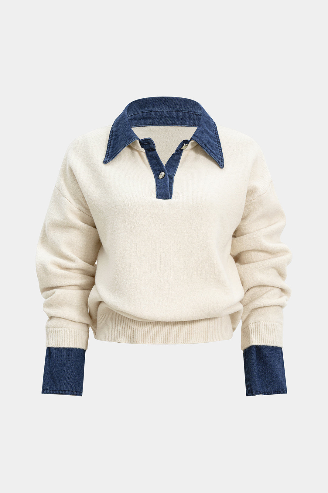 Patchwork top met lange mouwen