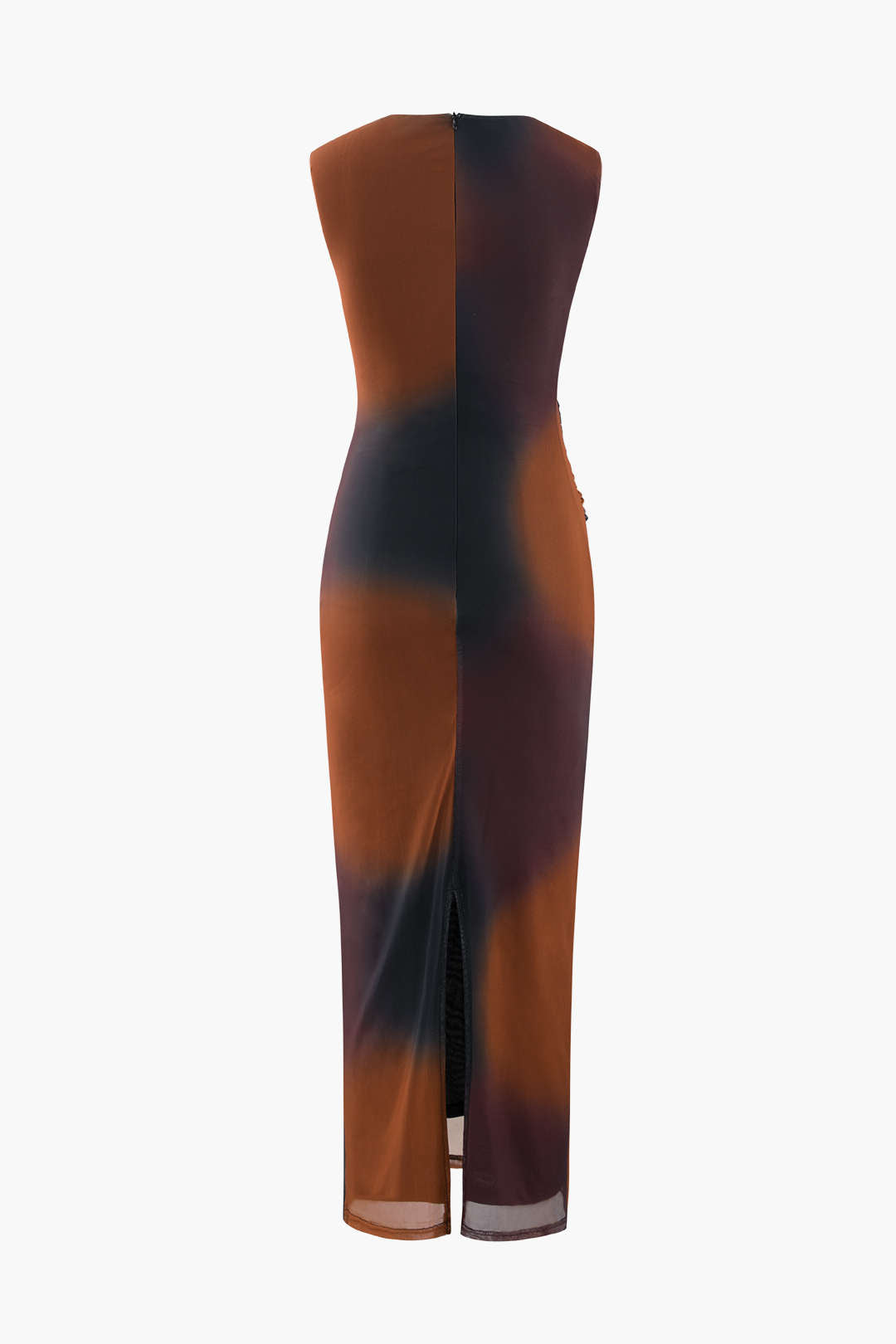Tie-dye mesh maxijurk met split