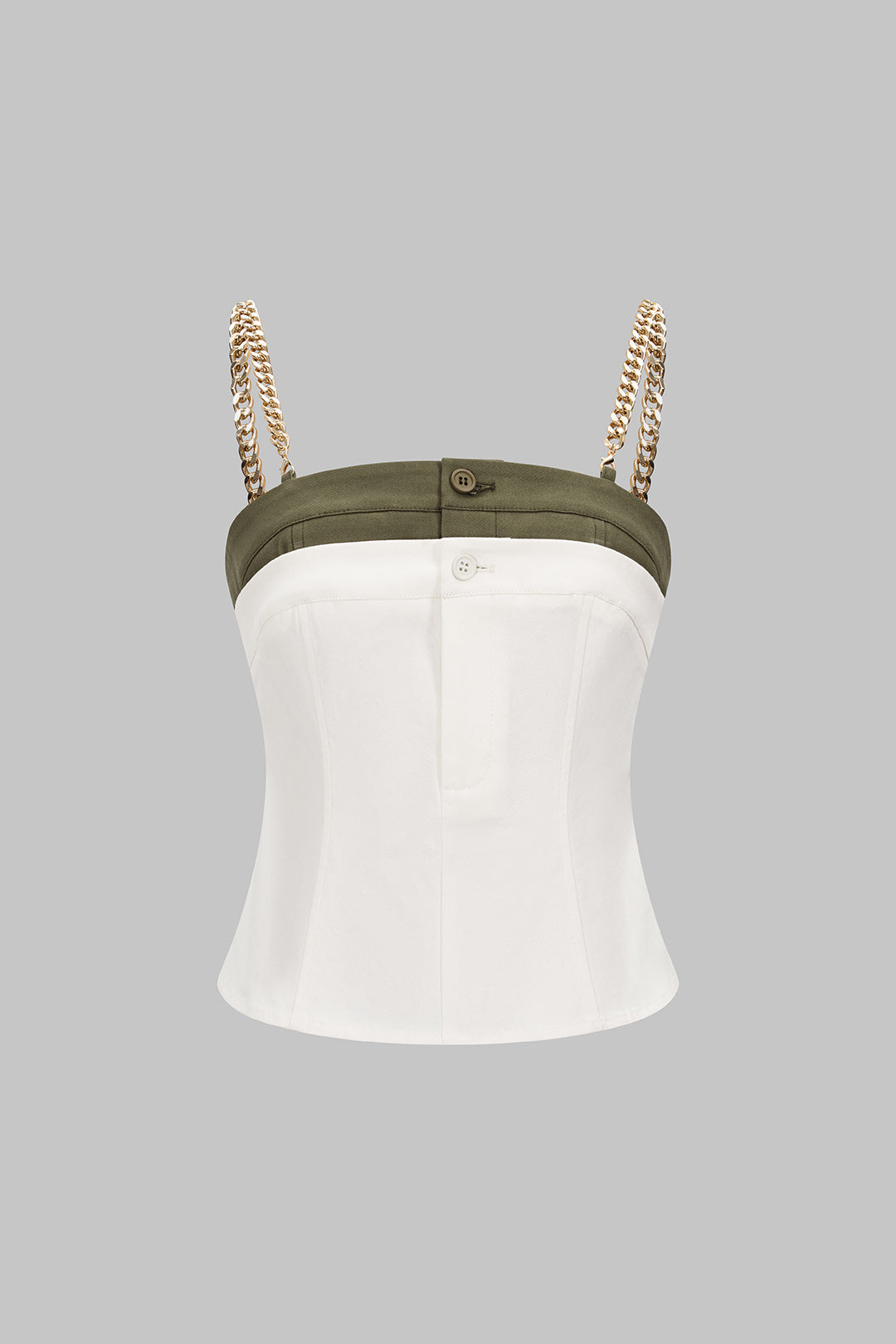 Céline - Metallic top met kettingdetail
