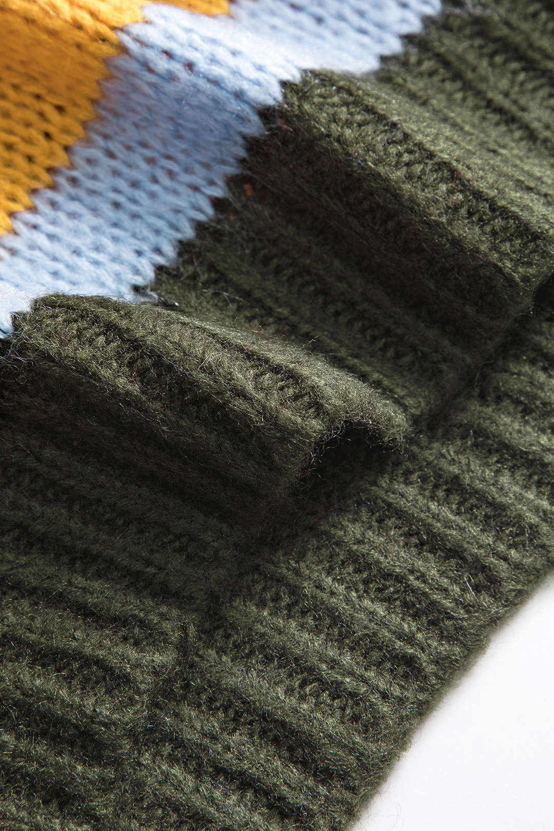 Gebreide colorblock top met lange mouwen