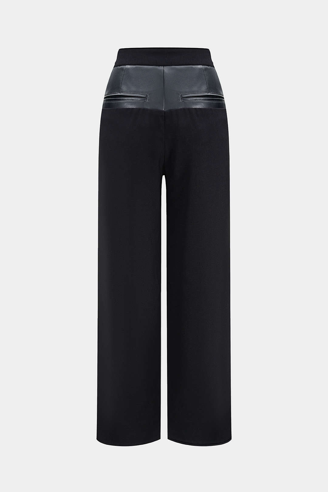 Leren-look patchwork pantalon
