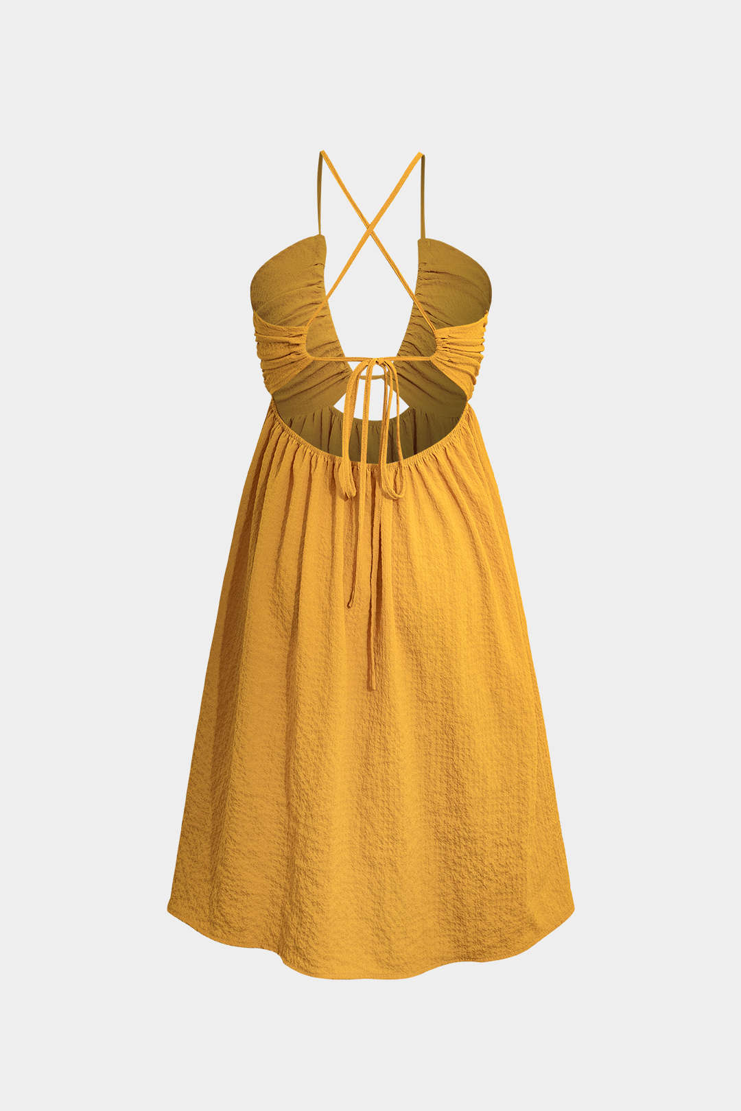 Midijurk met open rug, V-hals en split
