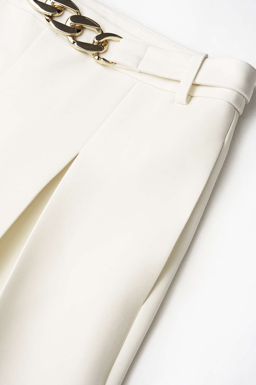 Maren - Metallic broek met wijde pijpen