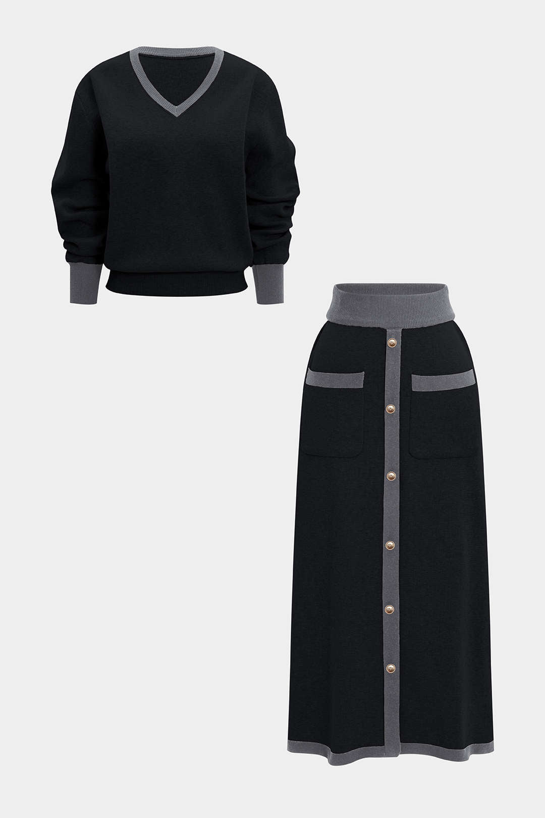 Alma - Gebreide set met top en rok
