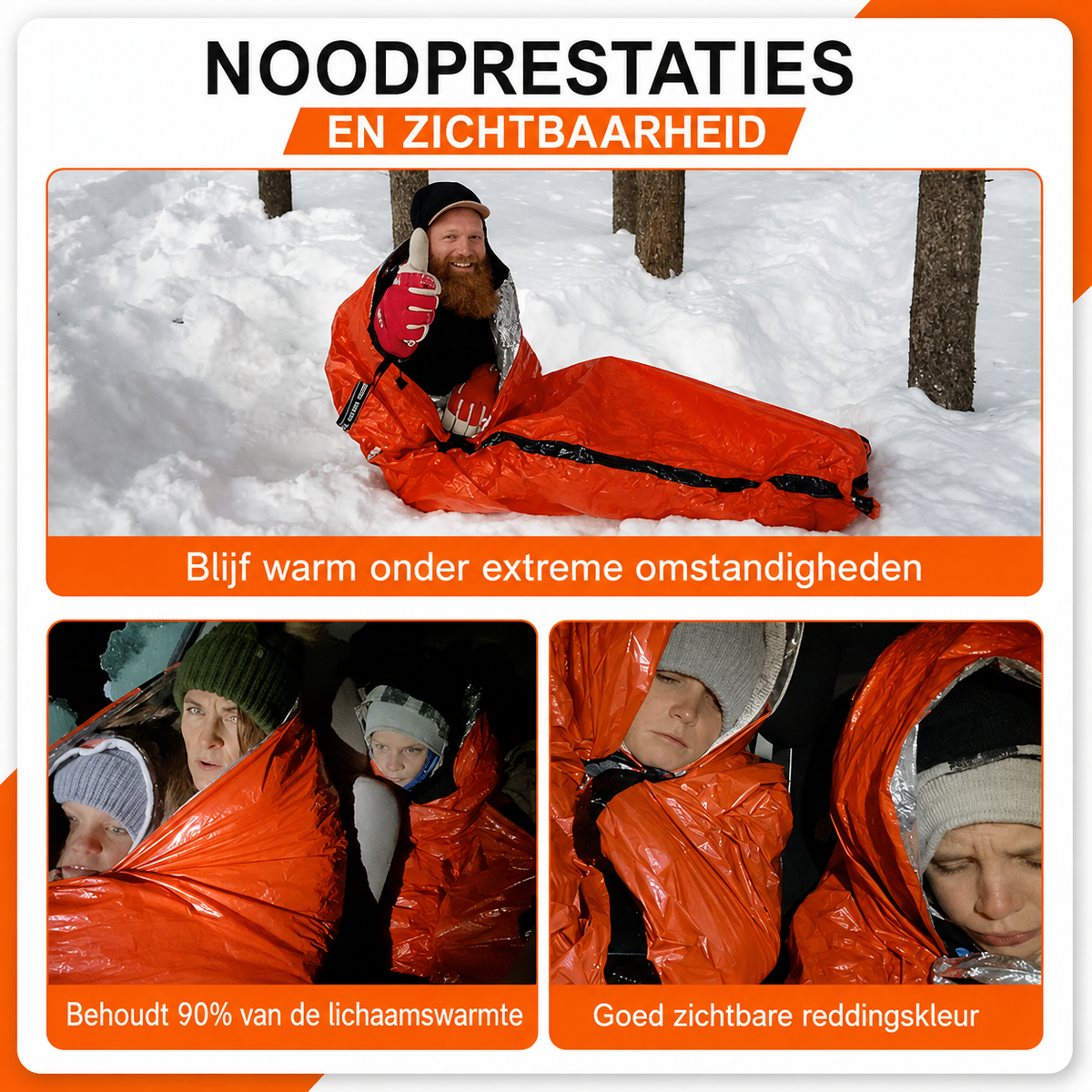 SOS Emergency Sleeping Bag - Retains up to 90% of your body heat in emergency situations