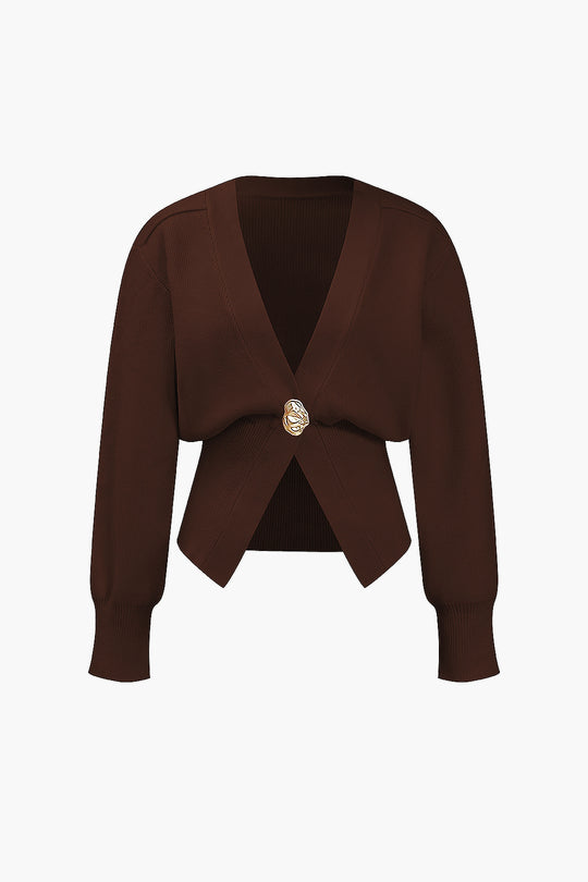 V-neck cardigan sweater