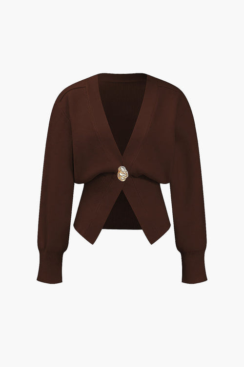 V-neck cardigan sweater