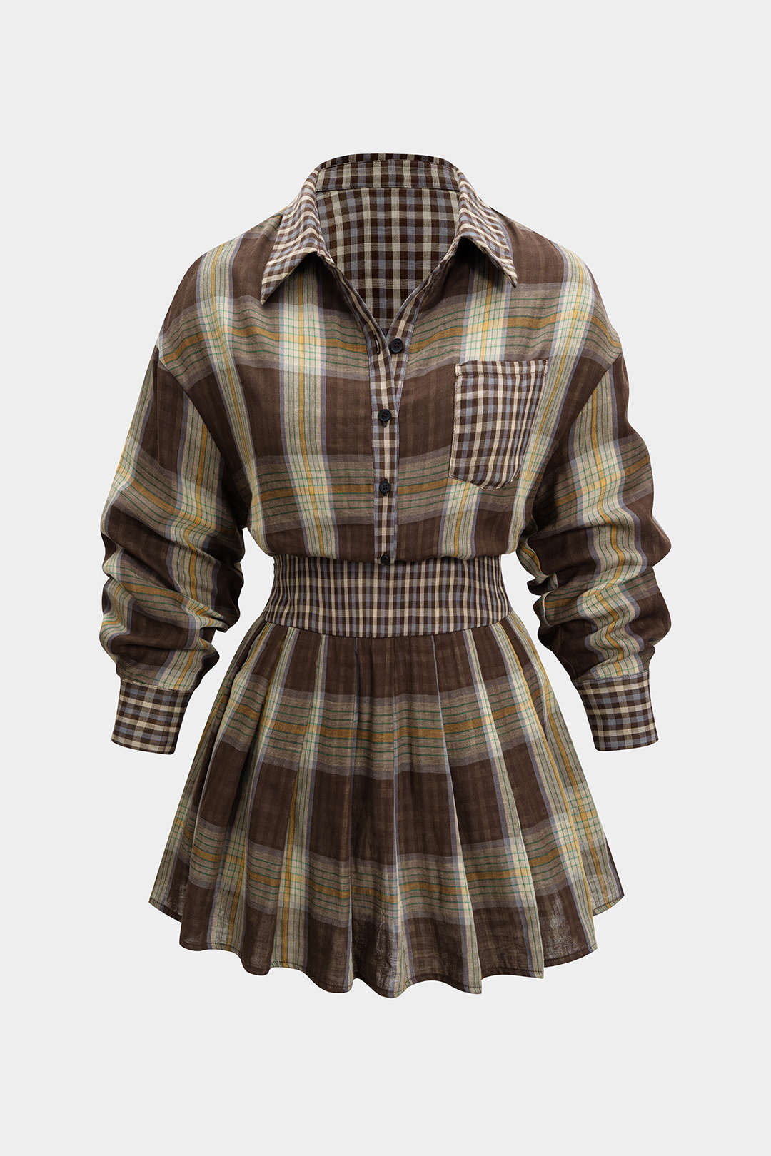 Dana - Geruite set met blouse en minirok
