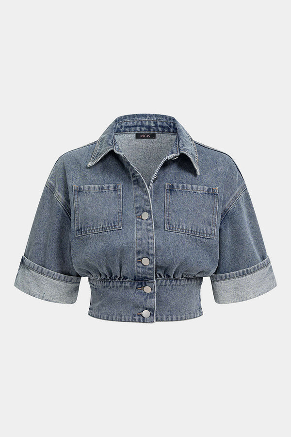Denim jasje met knoopjes en zakken