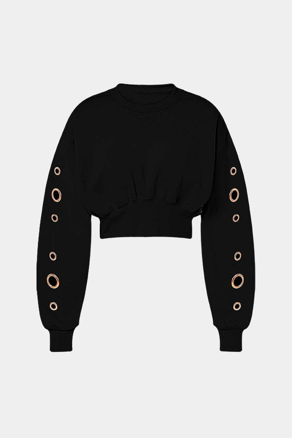 Metallic top met lange mouwen