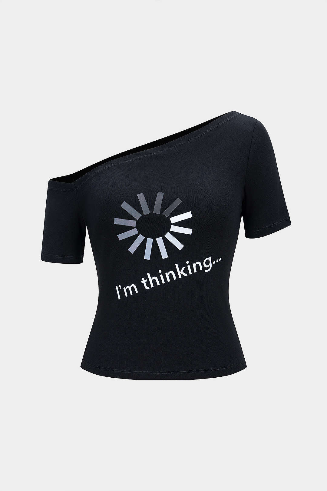 Dila - T-shirt met één schouder en korte mouwen