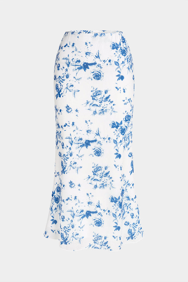 Esther - Bloemenprint mesh rok met hoge taille