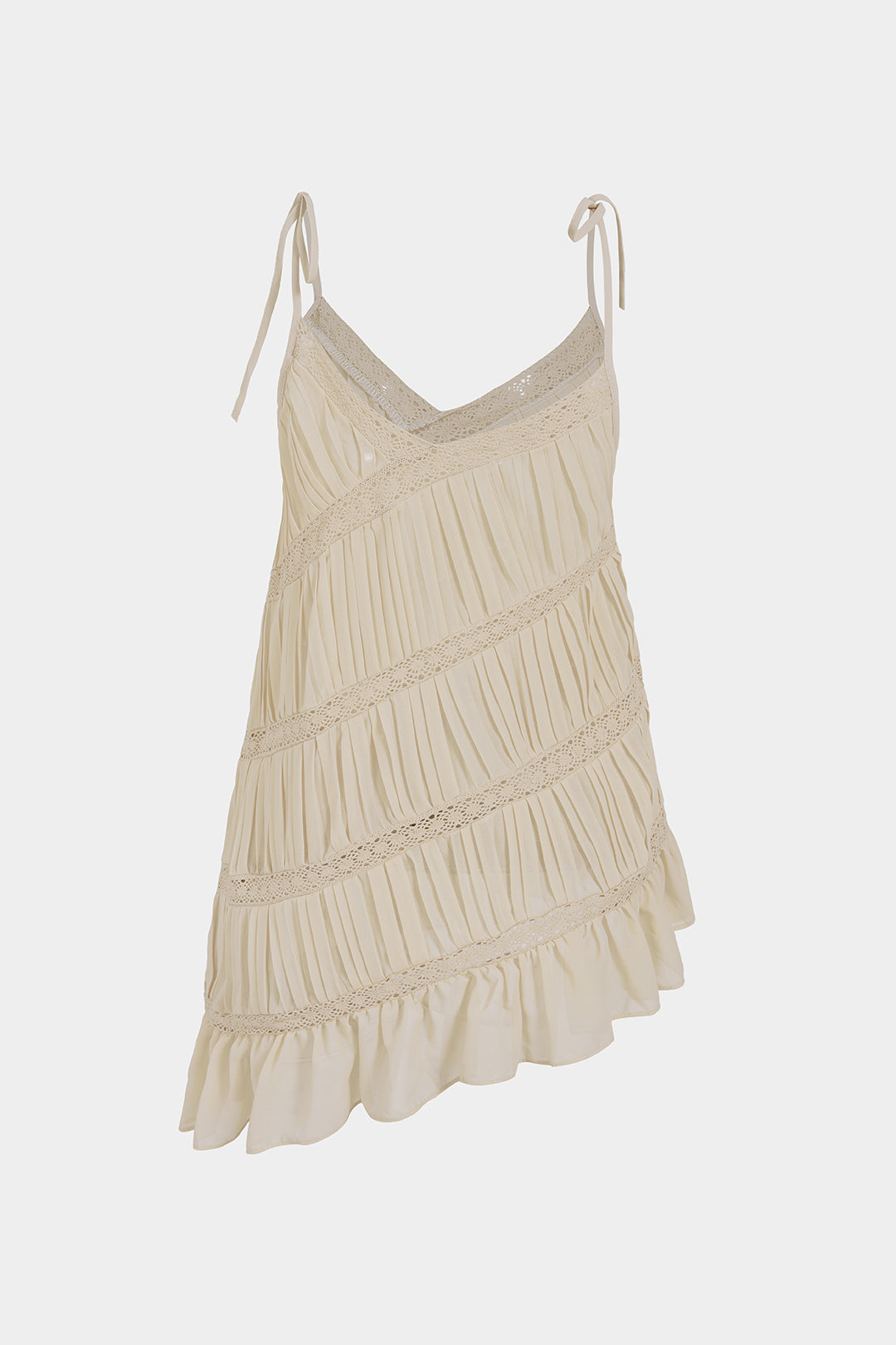 Chiffon asymmetrische top met V-hals en strik