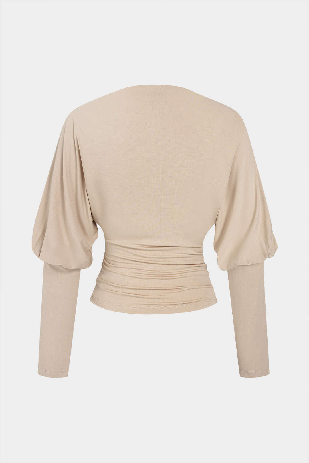 Metallic top met ruches en lange mouwen