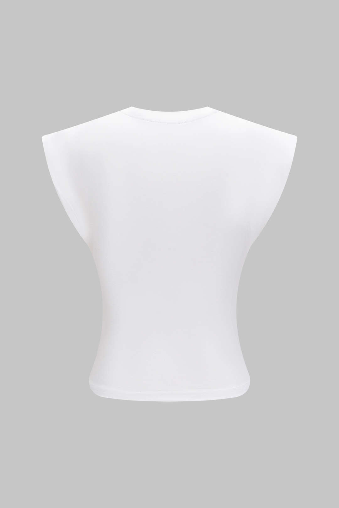 Effen T-shirt met gedraaid detail en ronde hals