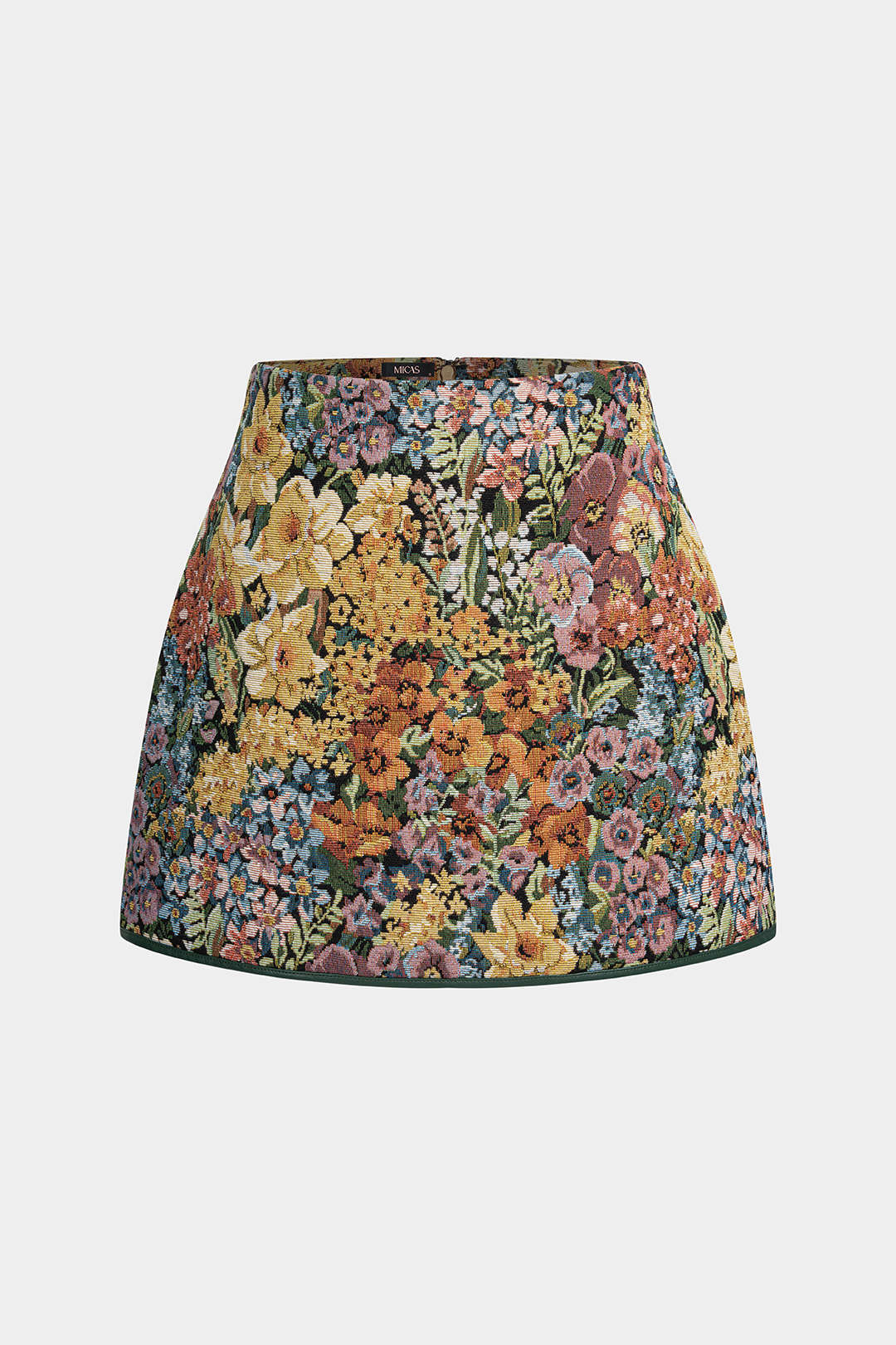 Jacquard minirok met hoge taille