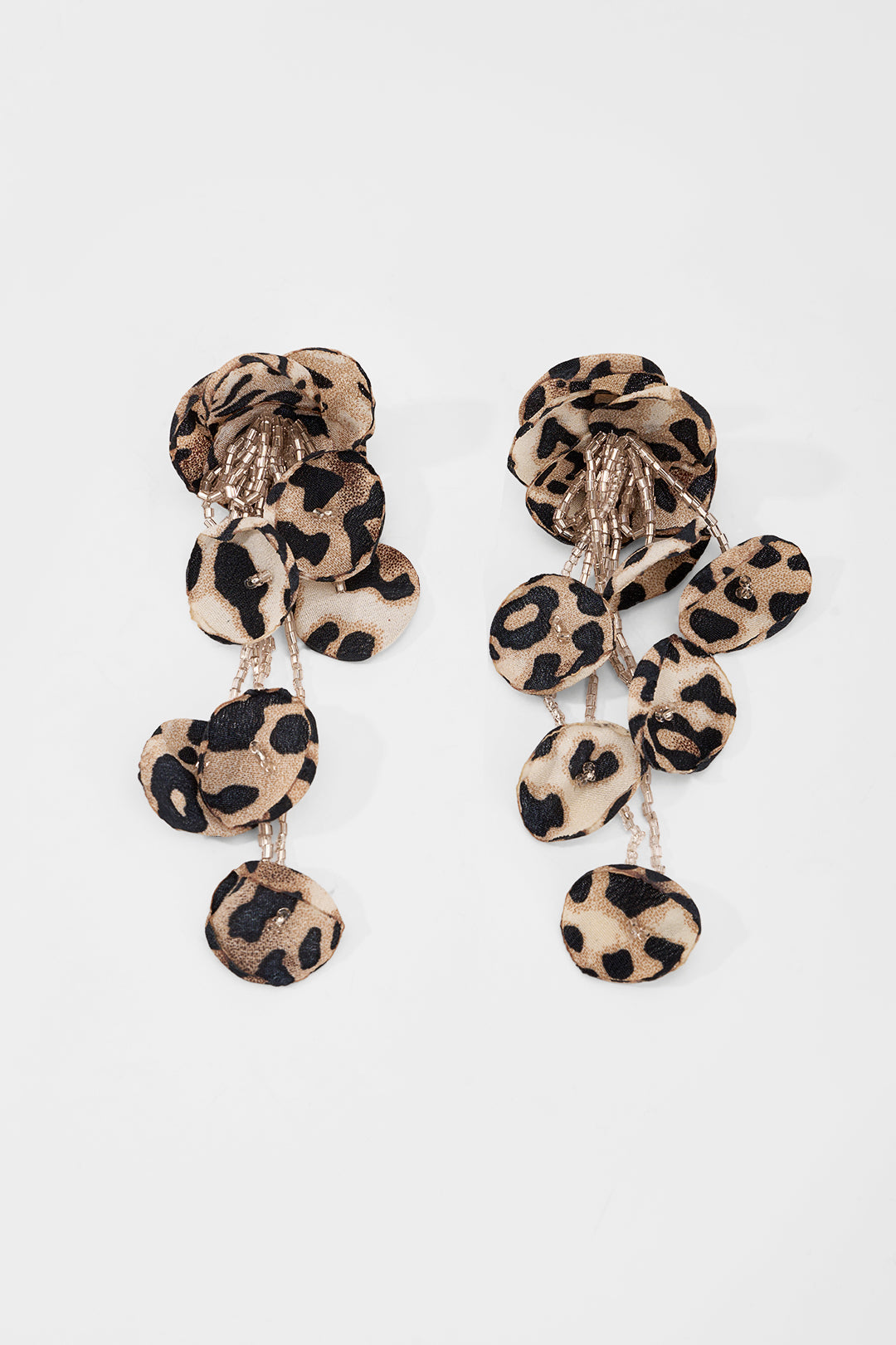 Luipaardprint oorbellen met franjes