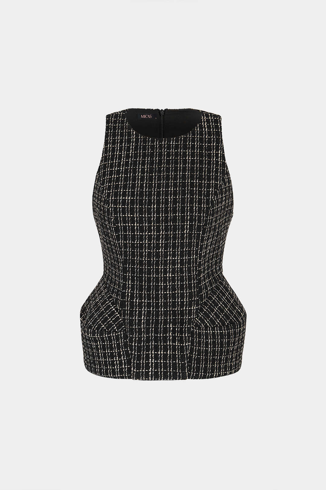 Geruite tanktop met ronde hals